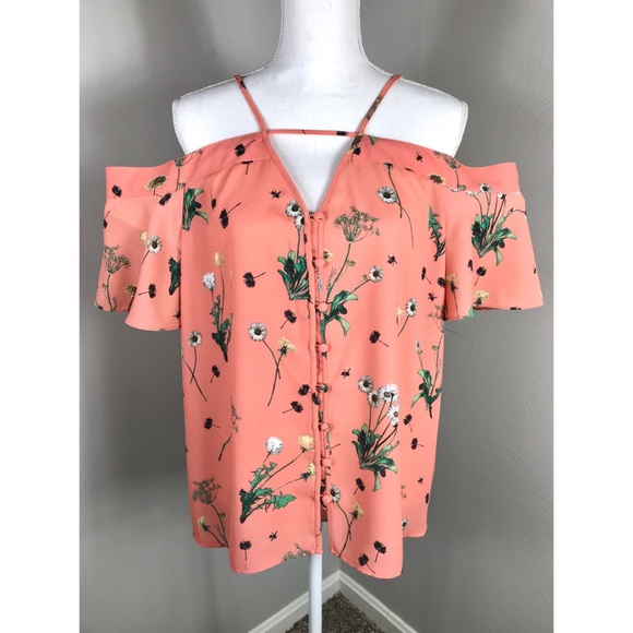 Express Tops - Express Blouse size L Off Shoulder Top Floral